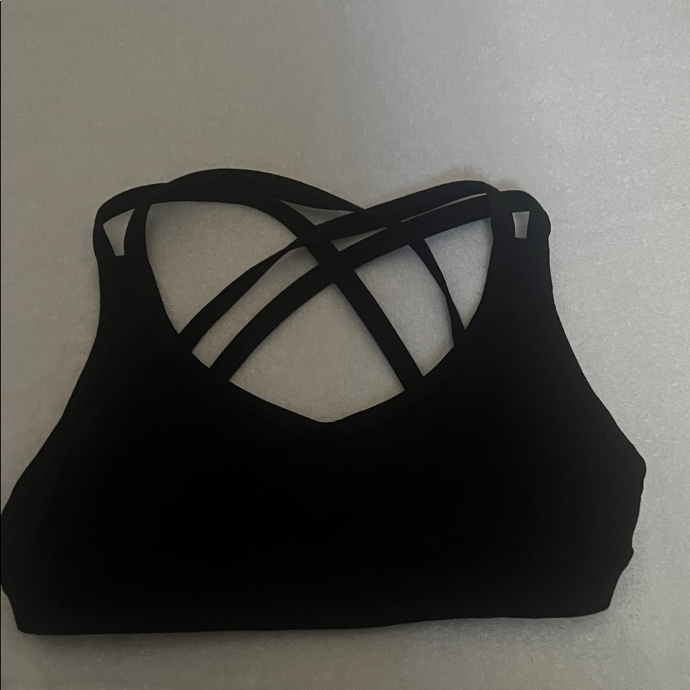 YoungLA Black Cross-Strap Sports Bra